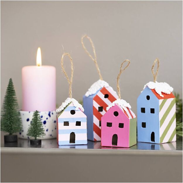 Mini Craft Kit Decoration - Houses - colorful (977838)