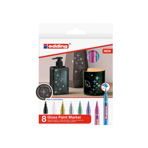 Edding - 751 Gloss Paint Marker Metallic Set - 8 pcs (702065)