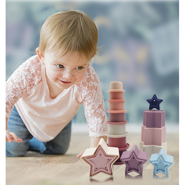 Magni - Silicone Stacking Tower w. Star Shaped Boxes (5548)