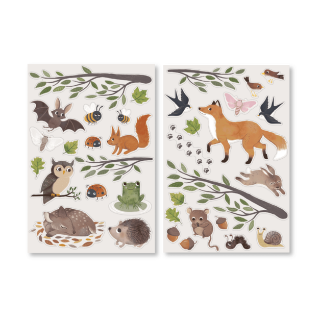 Filibabba - Forest Friends Wallstickers - Flerfarvet - 12-48 M (FI-03822)
