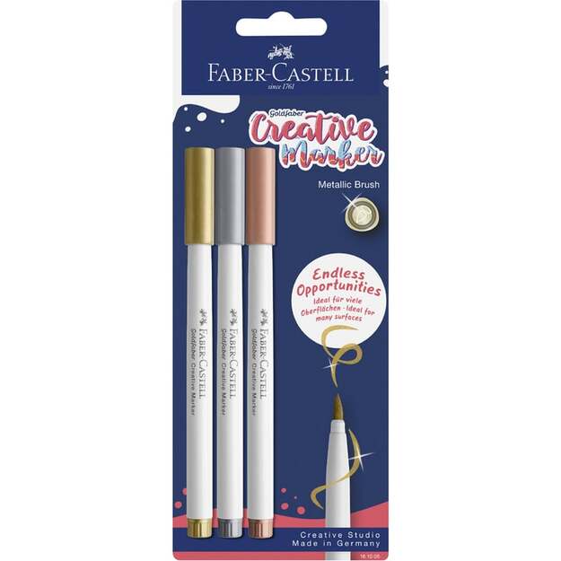 Faber-Castell - Creative Marker Gofa B - Gold, Silver, Copper - 3 pcs (161005)