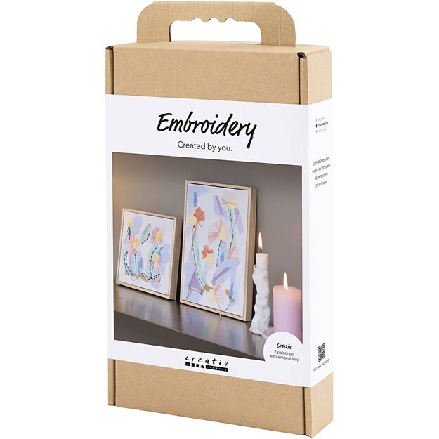 Craft Kit Embroidery - Pictures - pastel colours (977862)