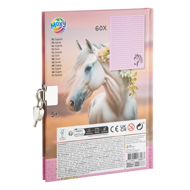Moxy - Horse secret diary with key & lock A5, 60 sheets (190008)