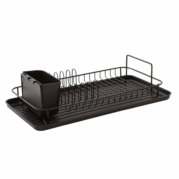 Vieno lygio pastatoma indų džiovyklė su nusausinimo lentyna, juoda, didelė talpa