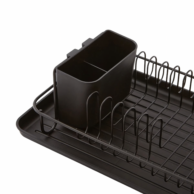 Vieno lygio pastatoma indų džiovyklė su nusausinimo lentyna, juoda, didelė talpa