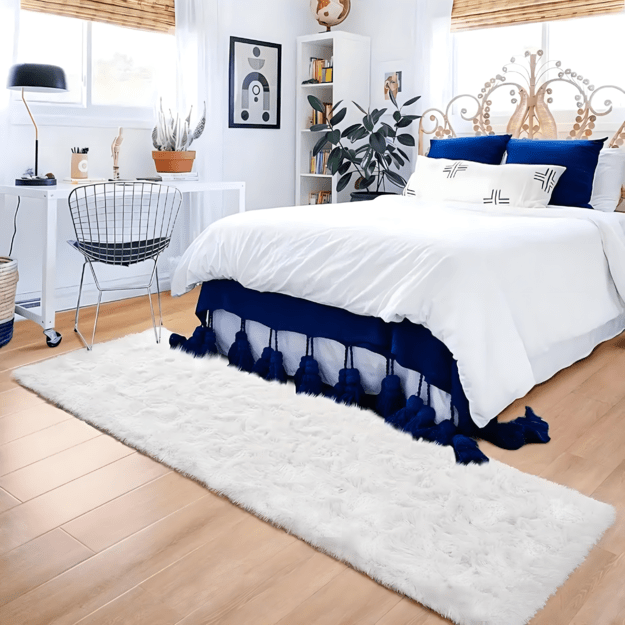 Pliušinis kilimas, minkštas, tankus, plaukuotas, didelis, pūkuotas, svetainei, 120x80cm