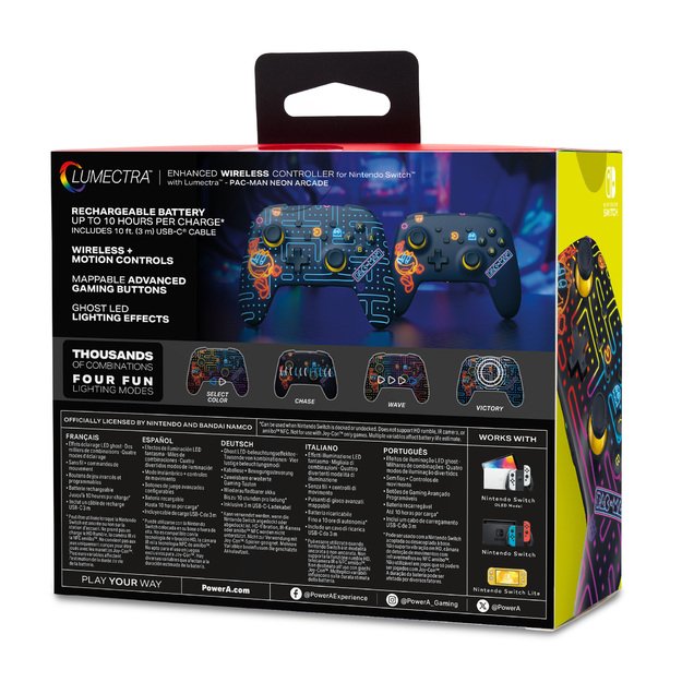 PowerA Enhanced Wireless Controller for Nintendo Switch with Lumectra – PAC-MAN Neon Arcade 13