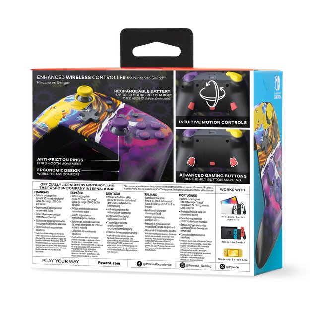 PowerA Enhanced Wireless Controller for Nintendo Switch - Pikachu vs. Gengar 2