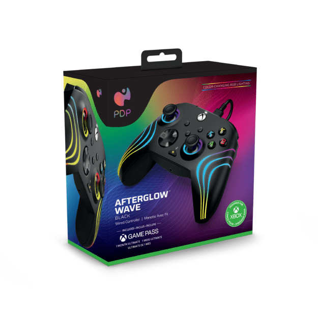 PDP Afterglow Wave Wired Controller Black Licenced 4