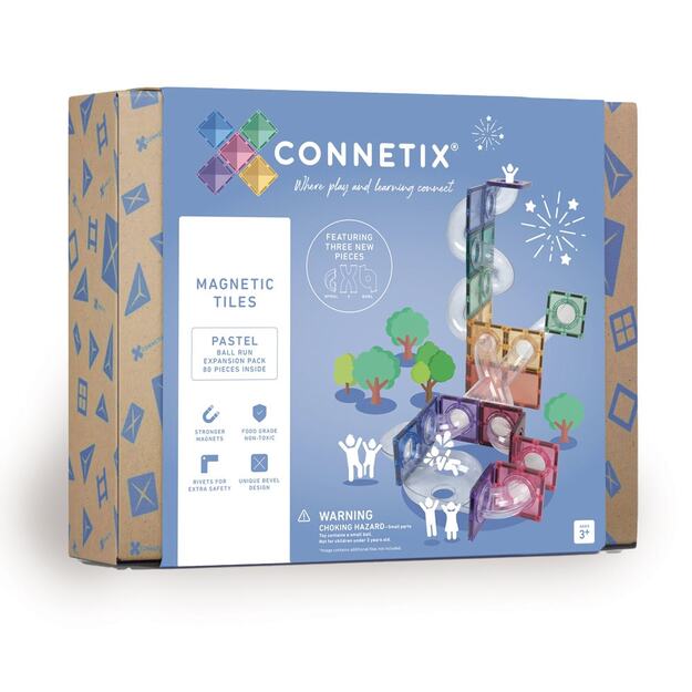 Connetix - Ball Run Expansion Pack - Pastel - 80 Pieces - (CT-P-00080-BR) 1