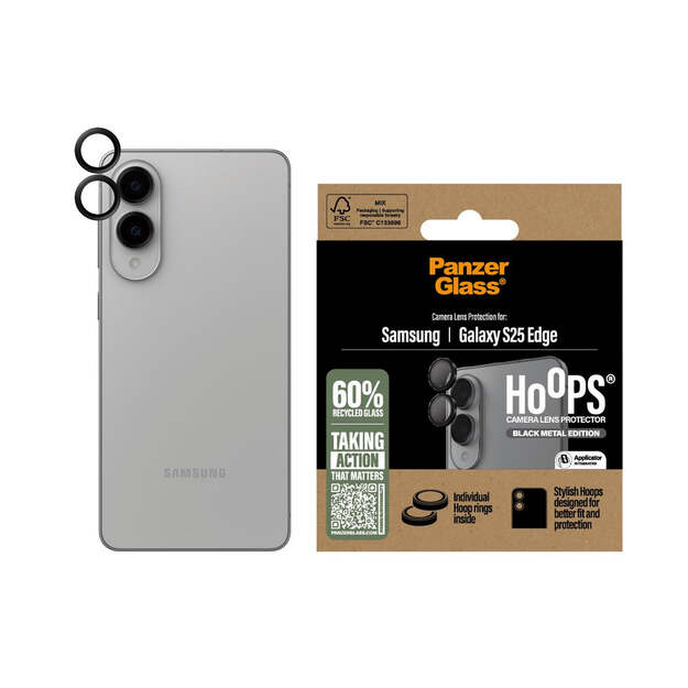 PanzerGlass - Hoops Black Camera Lens Protector Samsung S25 Edge