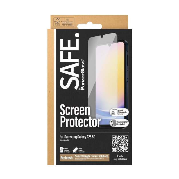 SAFE by PanzerGlass - Screen Protector - Samsung Galaxy A25 5G - Ultra-Wide Fit 2