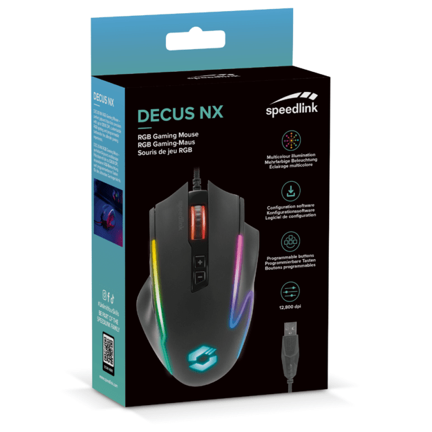 Speedlink - DECUS NX RGB Gaming Mouse, rubber-black 5