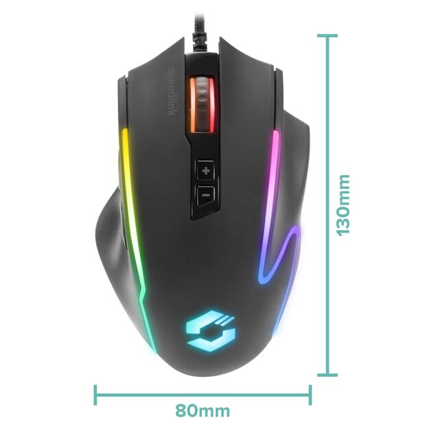Speedlink - DECUS NX RGB Gaming Mouse, rubber-black 7
