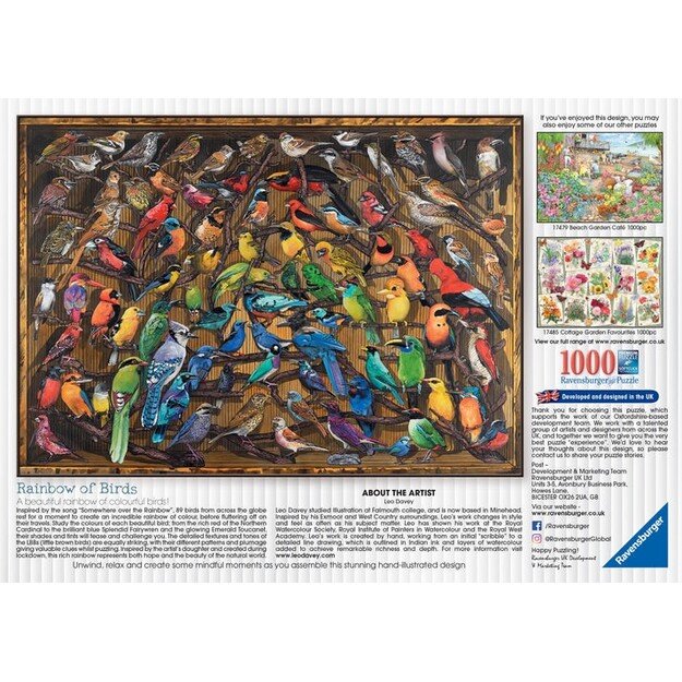 Ravensburger - Puzzle -  Rainbow of Birds 1000p (12000281)
