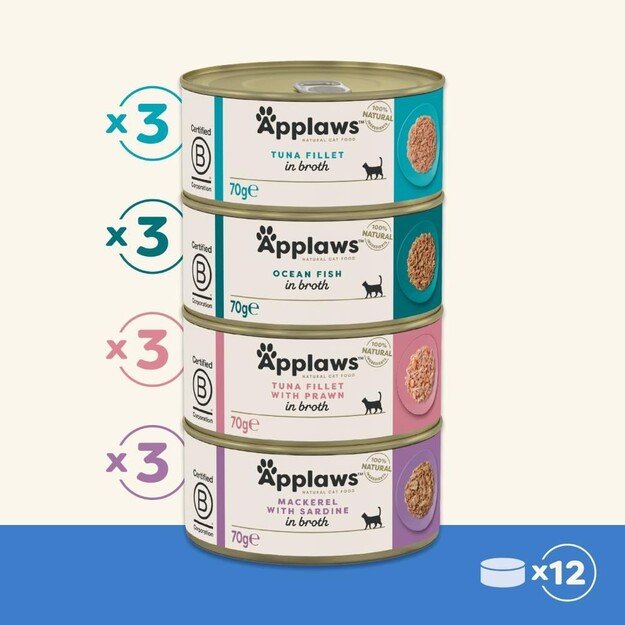 Applaws - Wet Cat Food Multipack 12x70gr - Fish collection (171-018)
