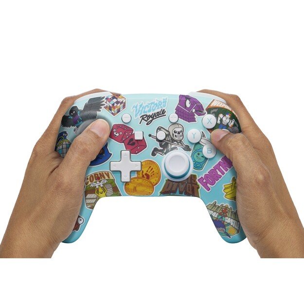 PowerA Enhanced Wireless Controller for Nintendo Switch - Fortnite Sticker Mania