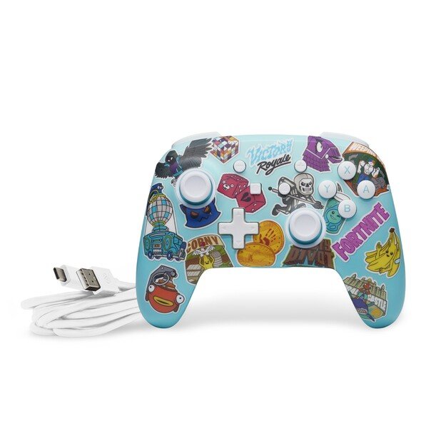 PowerA Enhanced Wireless Controller for Nintendo Switch - Fortnite Sticker Mania