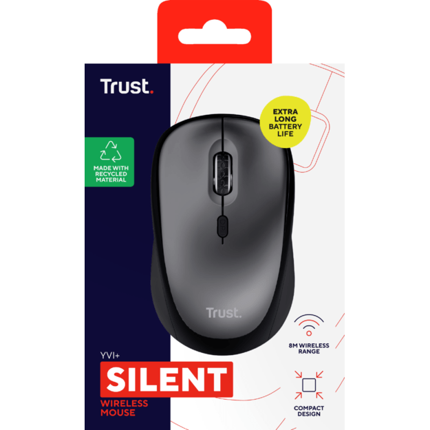 TRUST YVI+ WIRELESS MOUSE ECO BLACK