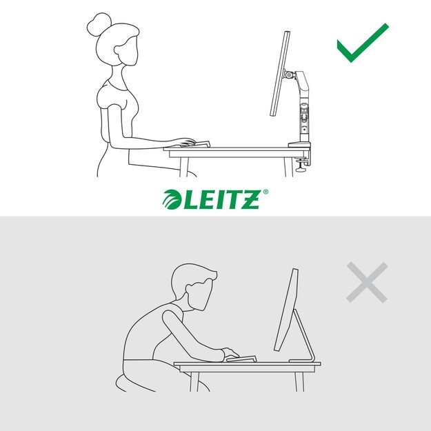 Leitz - Ergo Monitor arm space-saving single - Dark grey