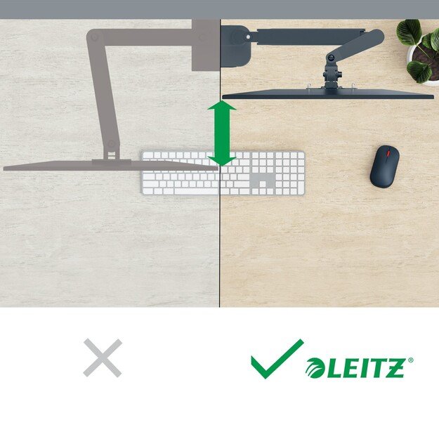 Leitz - Ergo Monitor arm space-saving single - Dark grey