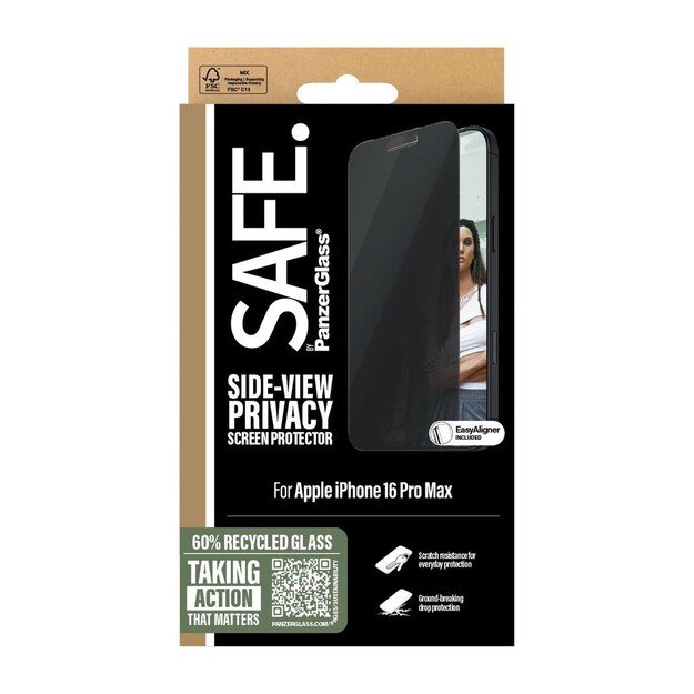PanzerGlass - SAFE - Screen Protection Privacy - iPhone 16 Pro Max - Ultra Wide Fit