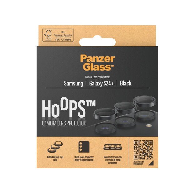 PanzerGlass - Hoops - Camera Lens Protector - Samsung Galaxy S24 Plus - Black