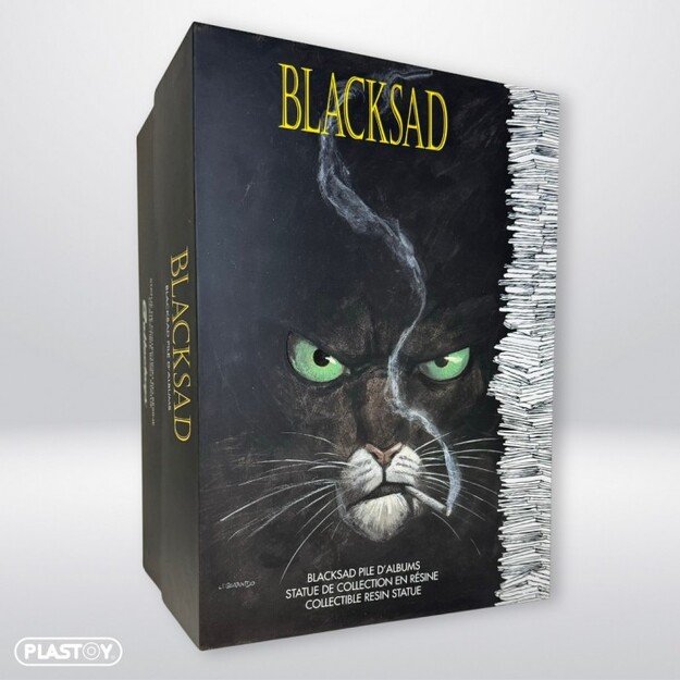 BLACKSAD PILE OF COMICS COLLECTIBLE FIGURINE