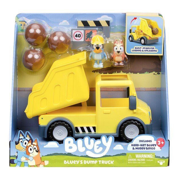 Bluey - Bluey's Dump Truck with Exclusive Hard-Hat Bluey and Muddy Bingo Figures - (90317)
