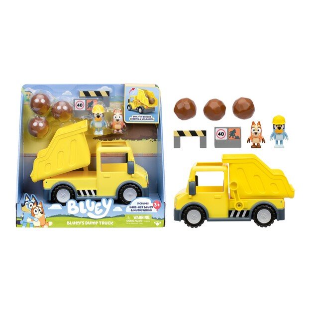 Bluey - Bluey's Dump Truck with Exclusive Hard-Hat Bluey and Muddy Bingo Figures - (90317)