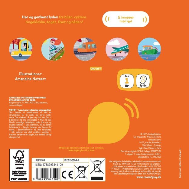 Room2Play - Pegebog med lyd - Transport (Danish) - (R2P1109)