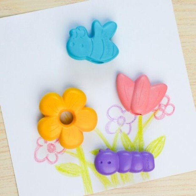 Haku Yoka - Shaped Crayons - 6 x Garden Finger Crayons - (59CP233114)