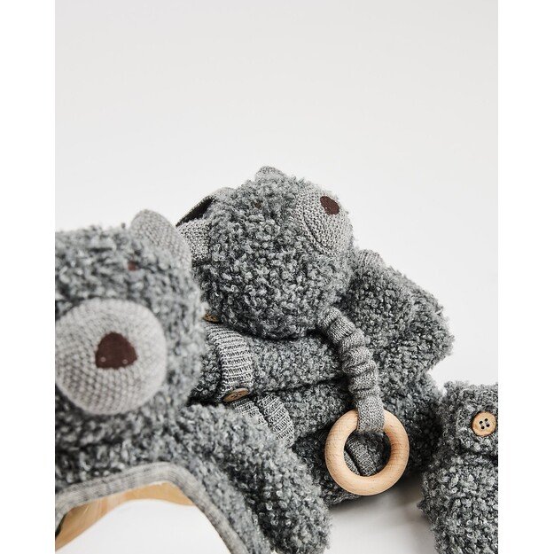Smallstuff - Music mobile, wool bouclé, grey melange - (40011-43)