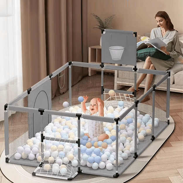 Kojec Dziecięcy Plac Zabaw Suchy Basen dla Dzieci 235x129cm Boisko Piłki 14