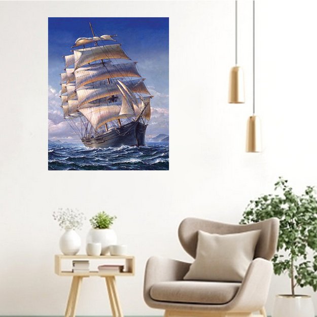 MALOWANIE PO NUMERACH OBRAZ Z RAMĄ  DIY ZESTAW PĘDZLE FARBY PŁÓTNO 40x50 12