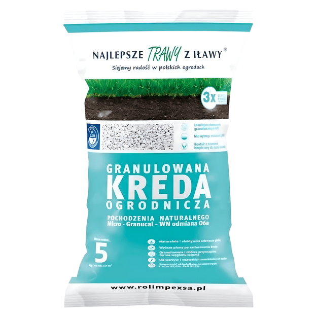Premium Granulowana Kreda Ogrodniczna do Odkwaszania Gleby 5kg do Roślin