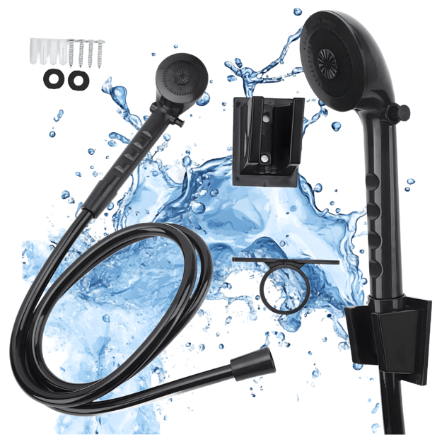 Nešiojamas dušo komplektas nameliams ant ratų, jachtoms, priekaboms