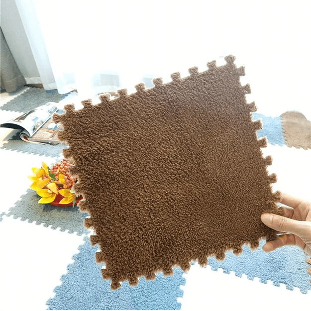 12x Puzzle Piankowe EVA Mata Pluszowa Dywan Podłogowa Brązowe 30x30cm 19