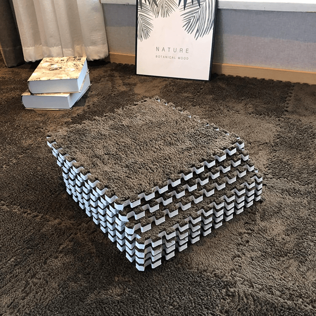 12x Puzzle Piankowe EVA Mata Pluszowa Dywan Podłogowa Brązowe 30x30cm 22