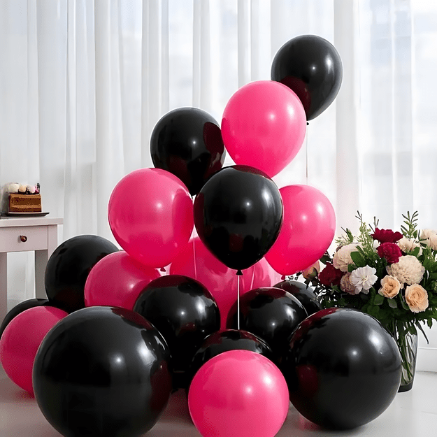 Girlanda Balonowa Zestaw Balonów na Urodziny Czarne Różowe Fiolet 133 ele 17