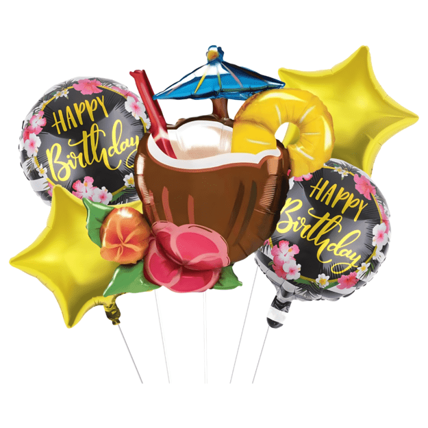 Aloha Hawaiian Balloon Set for Birthdays, Parties, 5 pcs