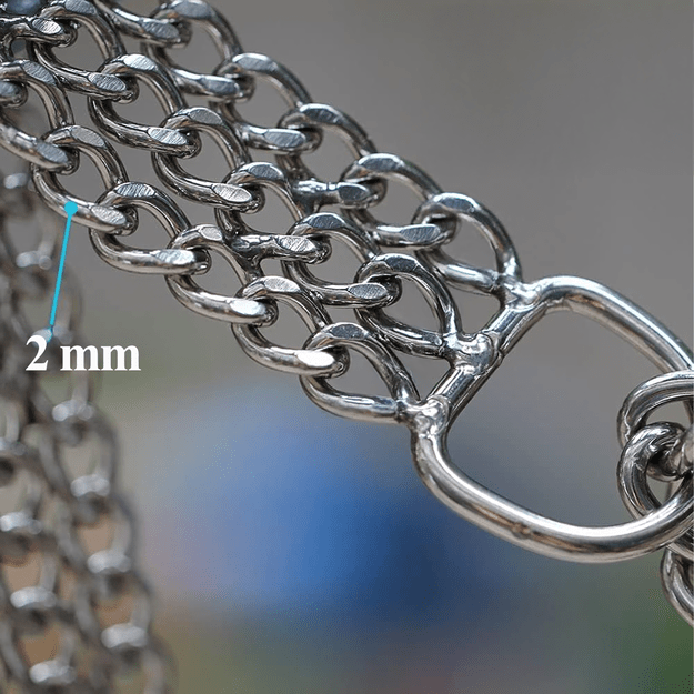 Mocna Obroża Zaciskowa Metalowa Łańcuszkowa 3 Rzędy dla Psa 45 cm Łańcuch 23