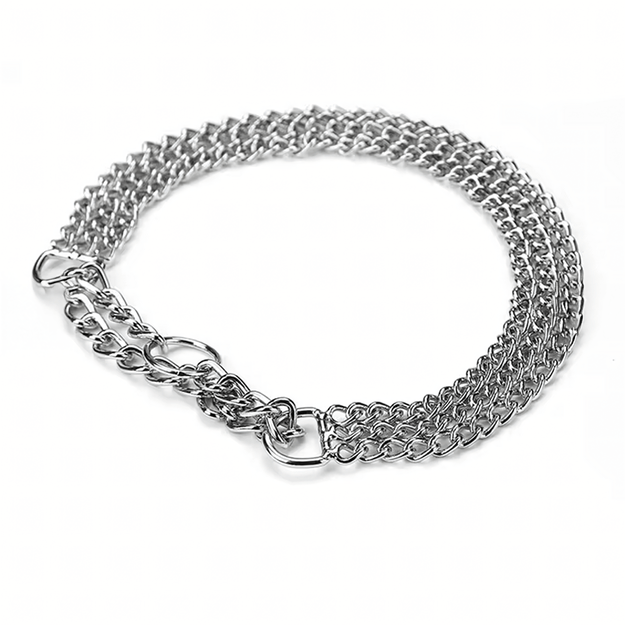 Mocna Obroża Zaciskowa Metalowa Łańcuszkowa 3 Rzędy dla Psa 45 cm Łańcuch 22