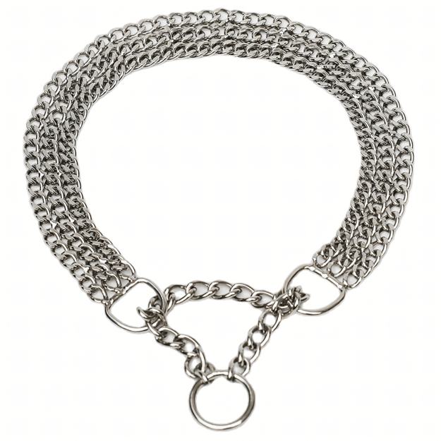 Strong Metal Chain Choke Collar 3 Rows for Dogs 45 cm Chain