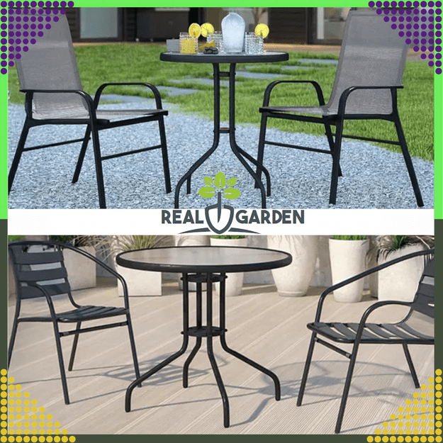 45 x  Stolik Szklany Hartowany Kawowy na Balkon Taras Patio Okrągły Czarny 60 cm 9