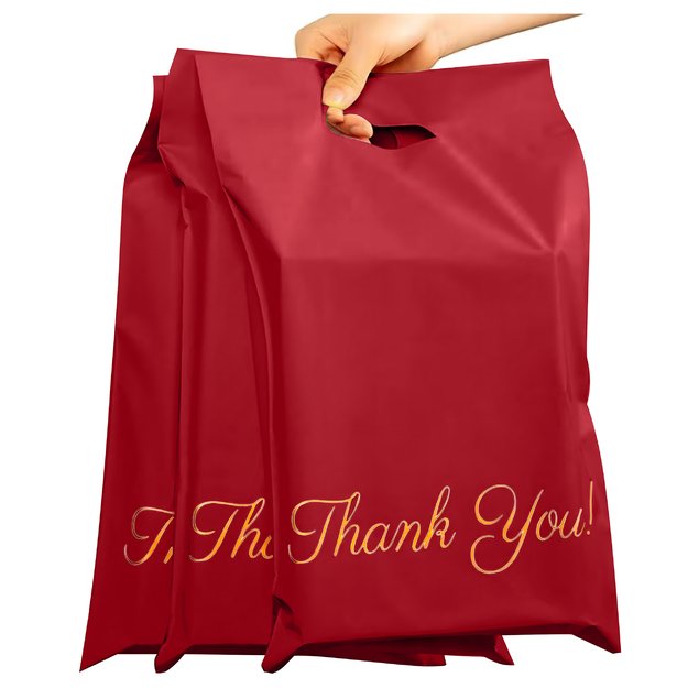 RAUDONI KURJERIO POLIMAIŠELIAI SU RANKENA 310x420+70 50 vnt. AČIŪ