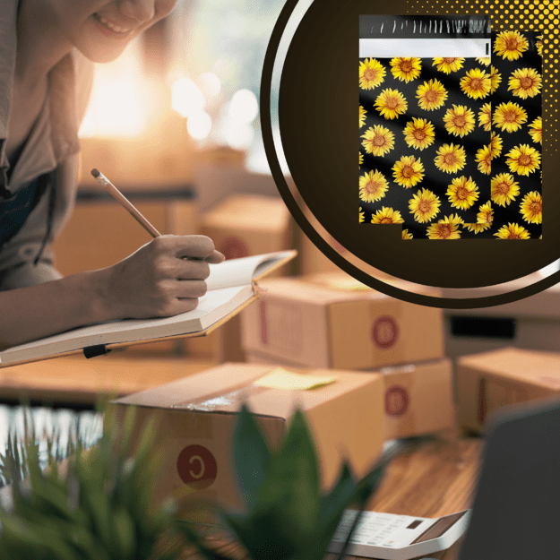 FOLIOPAKI KURIERSKIE MOCNE KOPERTY FOLIOWE 255x370 SŁONECZNIKI 50szt 32