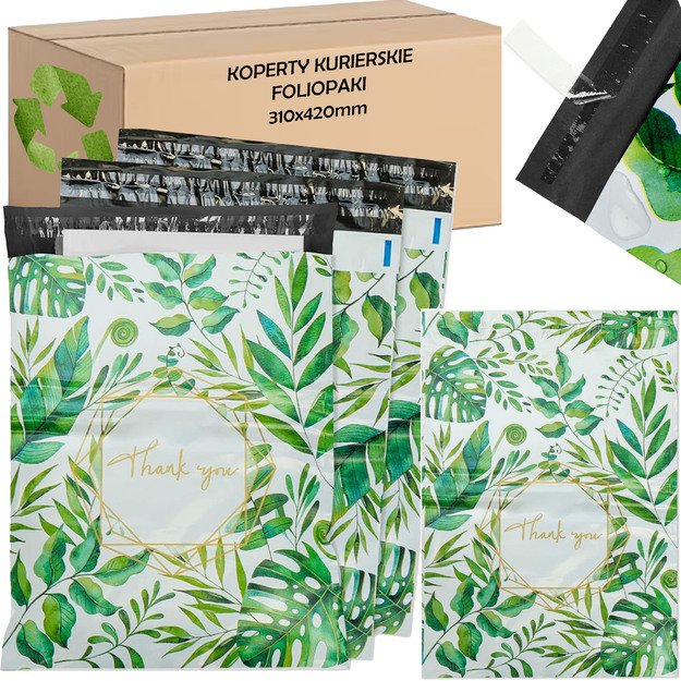 FOLIOPAKI KURIERSKIE MOCNE KOPERTY FOLIOWE 310X420 THANK YOU 50szt