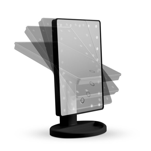 Gillian Jones - 466 Mirror w. Heart LED Light & Touch Function Black