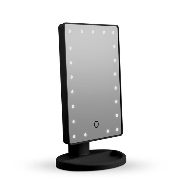 Gillian Jones - 466 Mirror w. Heart LED Light & Touch Function Black